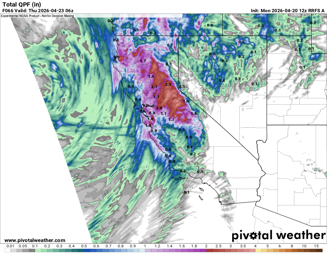 RRFS showing precipitation totals