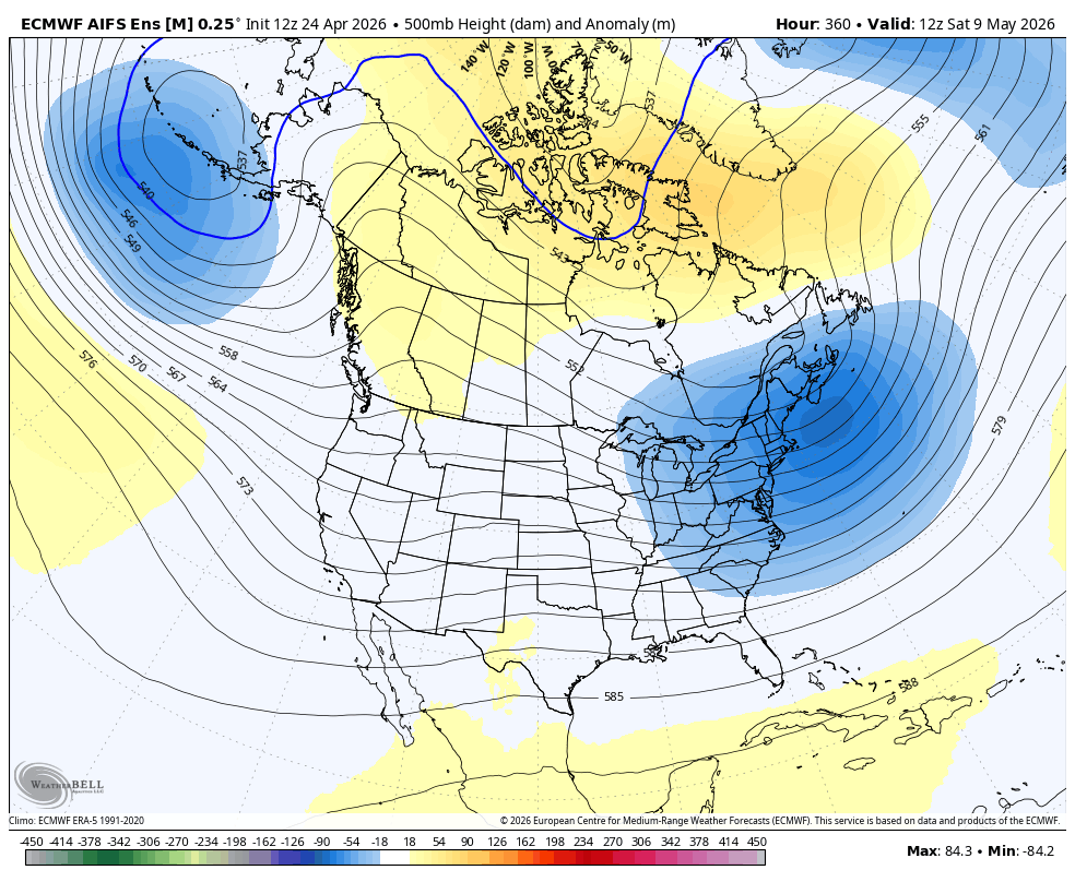 ECMWF AIFS showing a diffuse signal