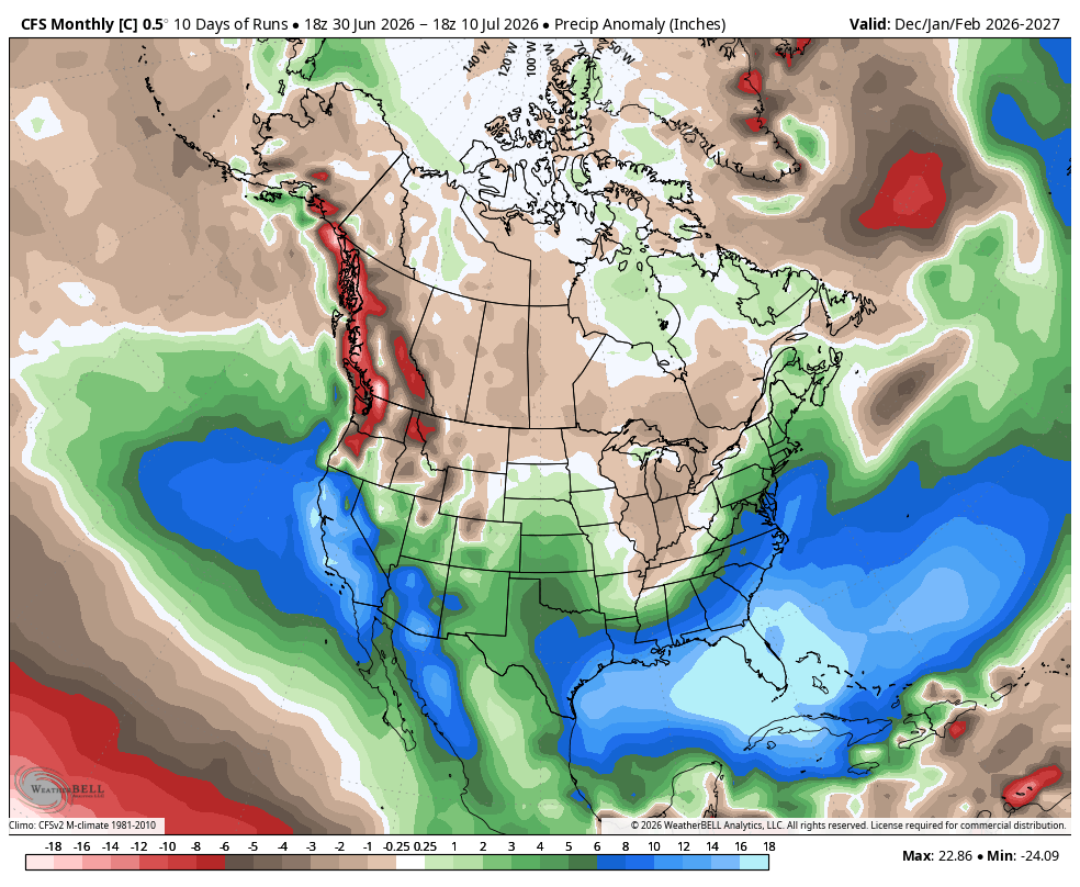 CFSv2 seasonal precipitation anomalies
