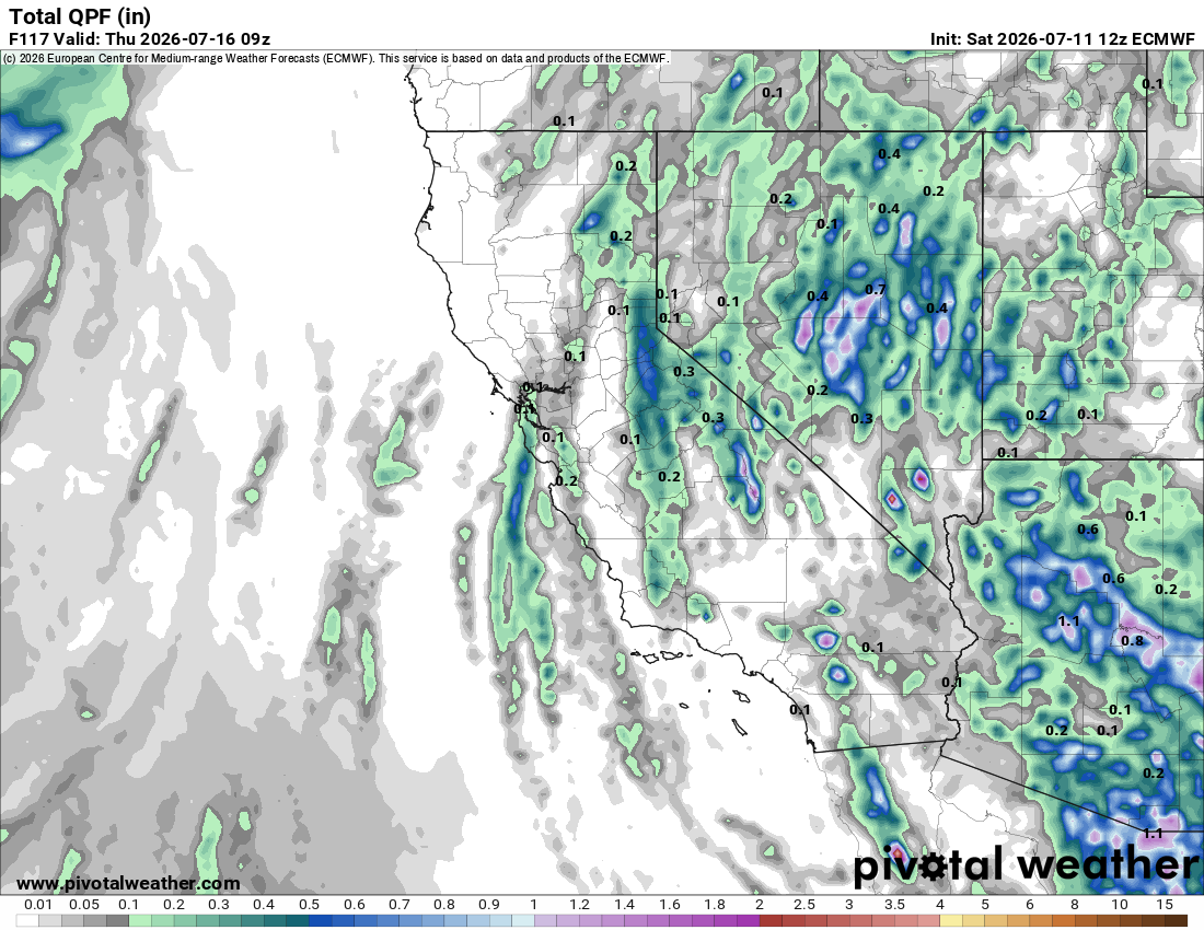 Euro precipitation outlook for Monday / Tuesday